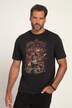 Camiseta, media manga, estampado esqueleto, cuello redondo