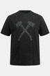 T-shirt, klederdracht, korte mouwen, grote print met twee hakbijlen, vintage look, borstprint, ronde hals