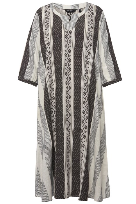 Kaftan, etno vzor, A střih, tunikový výstřih, 3/4 rukávy