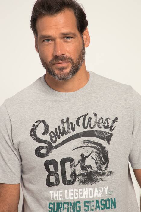 T-Shirt, Halbarm, SOUTH WEST Print, Melange-Jersey