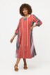 Graphic Stripe Cotton Caftan Dress