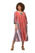 Kaftan, etno vzor, A střih, tunikový výstřih, 3/4 rukávy
