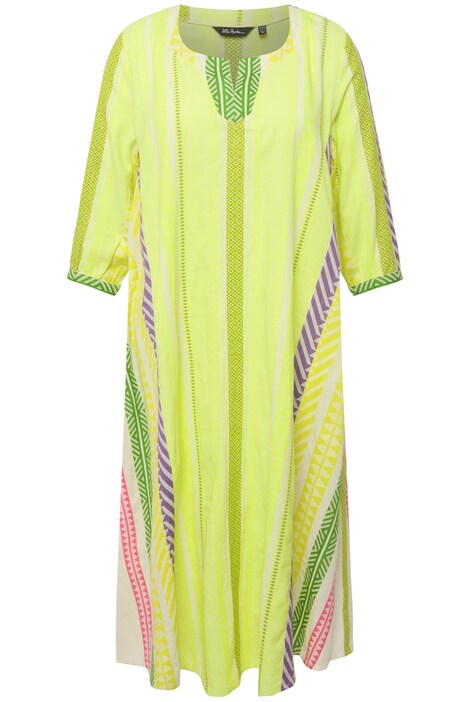 Kaftan, etno vzor, A střih, tunikový výstřih, 3/4 rukávy