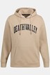 Sudadera con capucha, insignia de bouclé, bolsillo de canguro