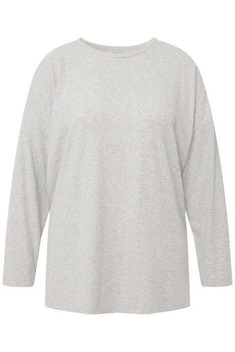 Svetr, oversize, žebrovaný úplet, kulatý výstřih, dlouhé rukávy