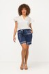 Sweatshorts Rose, vintage-trykk, elastisk linning, knytebelte