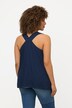 Blouse en lin mélangé à encolure carrée et sans manches