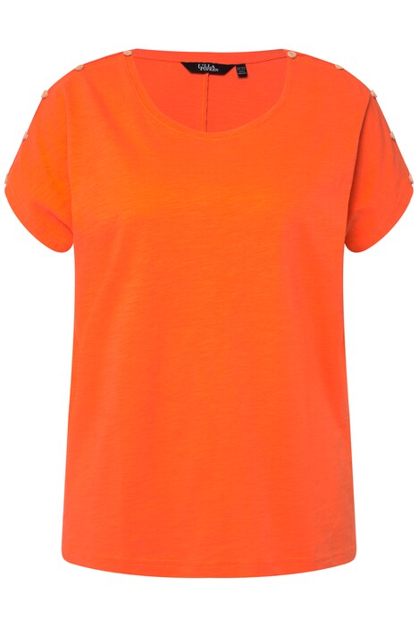 Tričko, knoflíky, průstřihy, oversize, kulatý výstřih, krátké rukávy