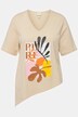 T-shirt, finition en pointe, col V, manches courtes, coton bio