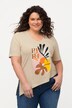 T-shirt, finition en pointe, col V, manches courtes, coton bio