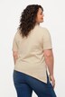 T-shirt, finition en pointe, col V, manches courtes, coton bio