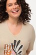 T-shirt, finition en pointe, col V, manches courtes, coton bio