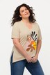 T-shirt, finition en pointe, col V, manches courtes, coton bio