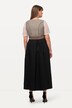 Dirndl, kaksikerroksinen esiliina, kulmikas pääntie, hihaton