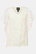 Blouse avec dentelle. Décolleté en V, manches courtes.