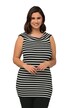 Úpletový top, proužky, Carmen výstřih, bez rukávů, s odhalenými rameny
