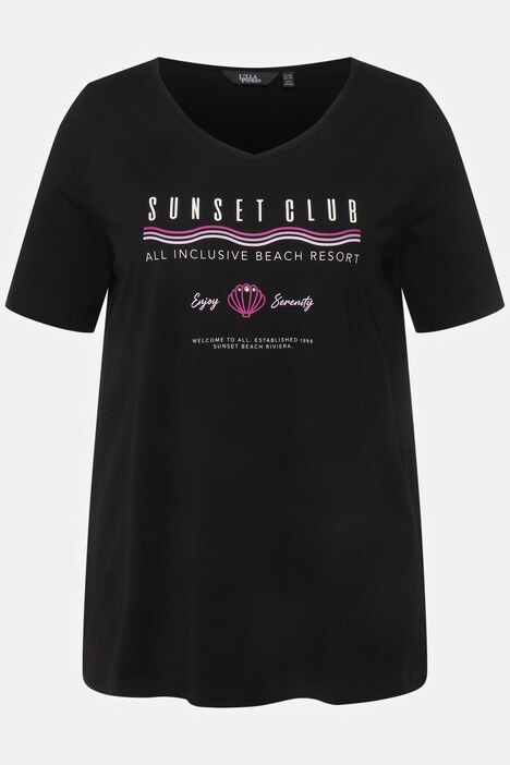Camiseta, Sunset Club, línea A, cuello redondo, media manga