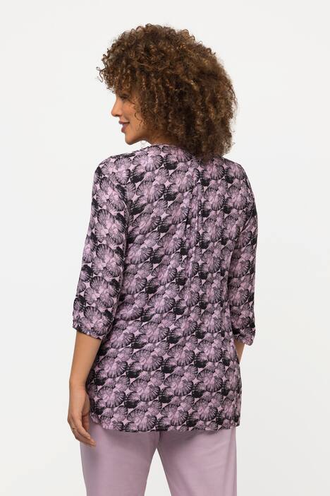 Smockbluse, muslinger, A-linje, rund hals, halværmer