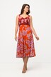 midi jurk, gebloemde print, V-hals, mouwloos