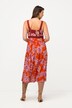 midi jurk, gebloemde print, V-hals, mouwloos