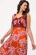 midi jurk, gebloemde print, V-hals, mouwloos