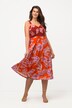 midi jurk, gebloemde print, V-hals, mouwloos