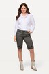 Traditionel jeansbermuda Mandy, Used Look, broderi