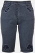 Traditionel jeansbermuda Mandy, Used Look, broderi