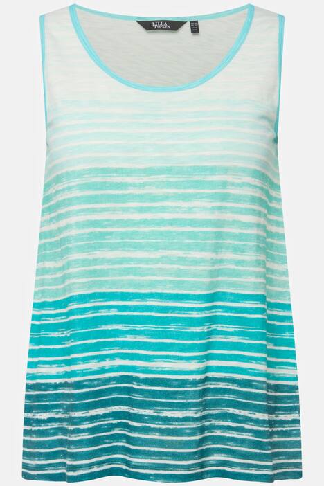 Tie-Dye Style Striped Color Gradient Tank Top