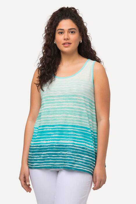 Tie-Dye Style Striped Color Gradient Tank Top