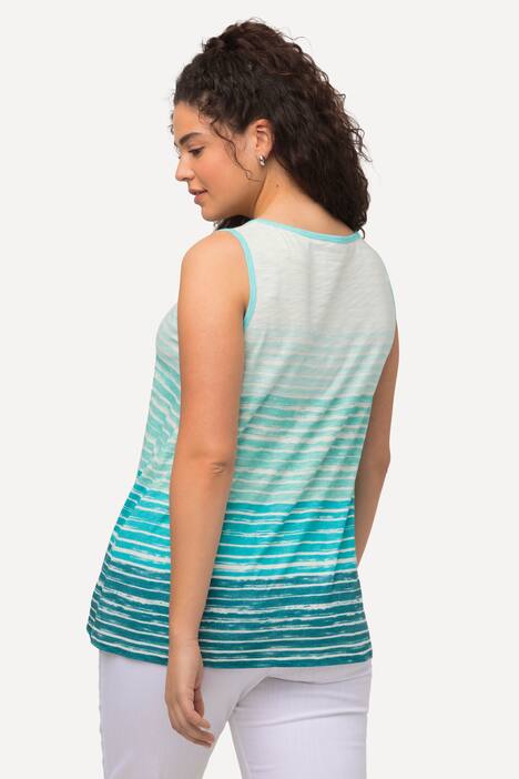 Tie-Dye Style Striped Color Gradient Tank Top