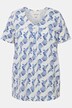 Maglia del pigiama in cotone biologico con colombi, scollo a V e mezze maniche