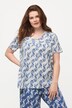 Maglia del pigiama in cotone biologico con colombi, scollo a V e mezze maniche