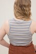 Tank Top, Slim Fit, Ringel, Rippjersey, Ringerrücken