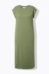 Robe midi en jersey oversized à encolure ronde et sans manches. Ouverture de type fente sur le côté