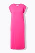 Jersey-midikjole, oversized, rund hals, ermeløs, sidesplitter