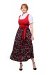 Dirndl, květy, vázací pásek, hranatý výstřih, bez rukávů