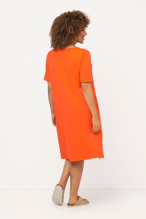 Short Sleeve Jersey Midi Dress Mandarin Ulla Popken