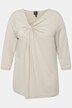 Knot Front 3/4 Sleeve V-Neck Tee