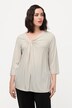 Knot Front 3/4 Sleeve V-Neck Tee
