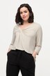 Knot Front 3/4 Sleeve V-Neck Tee