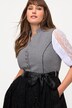 Dirndl, vzor kohoutích stop, výstřih do V, bez rukávů