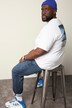 STHUGE T-shirt, halværmer, rygprint, op til 8 XL