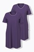 Lot de 2 chemises de nuit, décolleté rond/en V et manches courtes