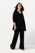 Pantaloni di piqué fluente con taglio della gamba ampio e cintura elastica