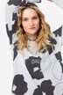 Hoodie, Blätter Print, Netz-Kapuze, Langarm