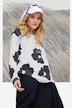 Hoodie, Blätter Print, Netz-Kapuze, Langarm