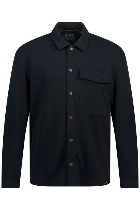 STHUGE overshirt, sweat fabric, long sleeve, Kent collar, up to 8 XL