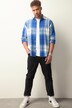 STHUGE ternet flannelsskjorte, langærmet, moderne pasform, kentkrave, op til 8 XL