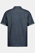 Chemise STHUGE en jean. Manches courtes et col cubain. Coupe Cuba-Fit, jusqu'au 8XL.